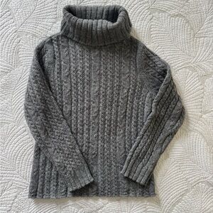 Pendleton Gray Cable Knit Turtleneck Sweater